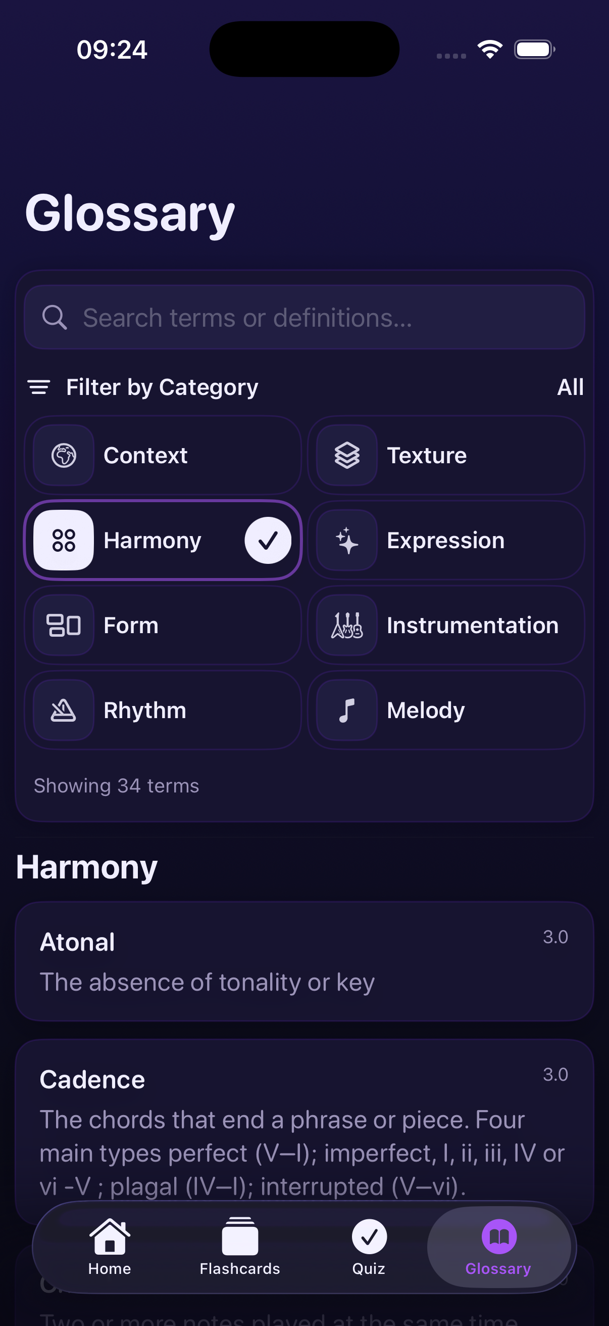 Glossary — dark mode