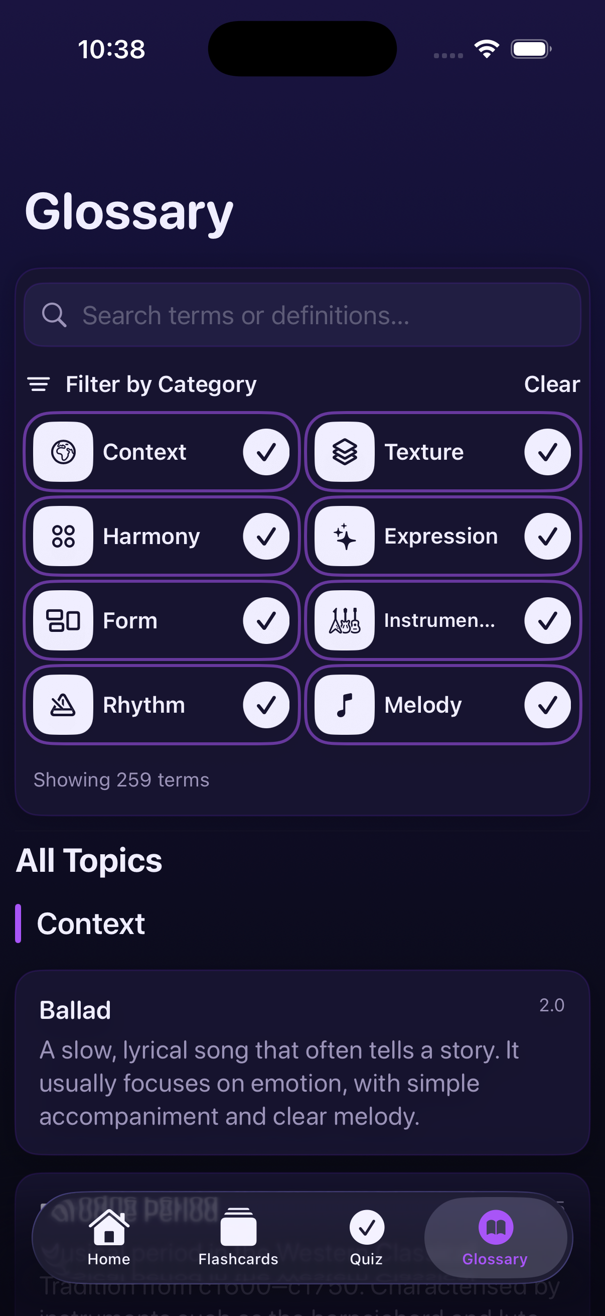 Glossary all 259 terms