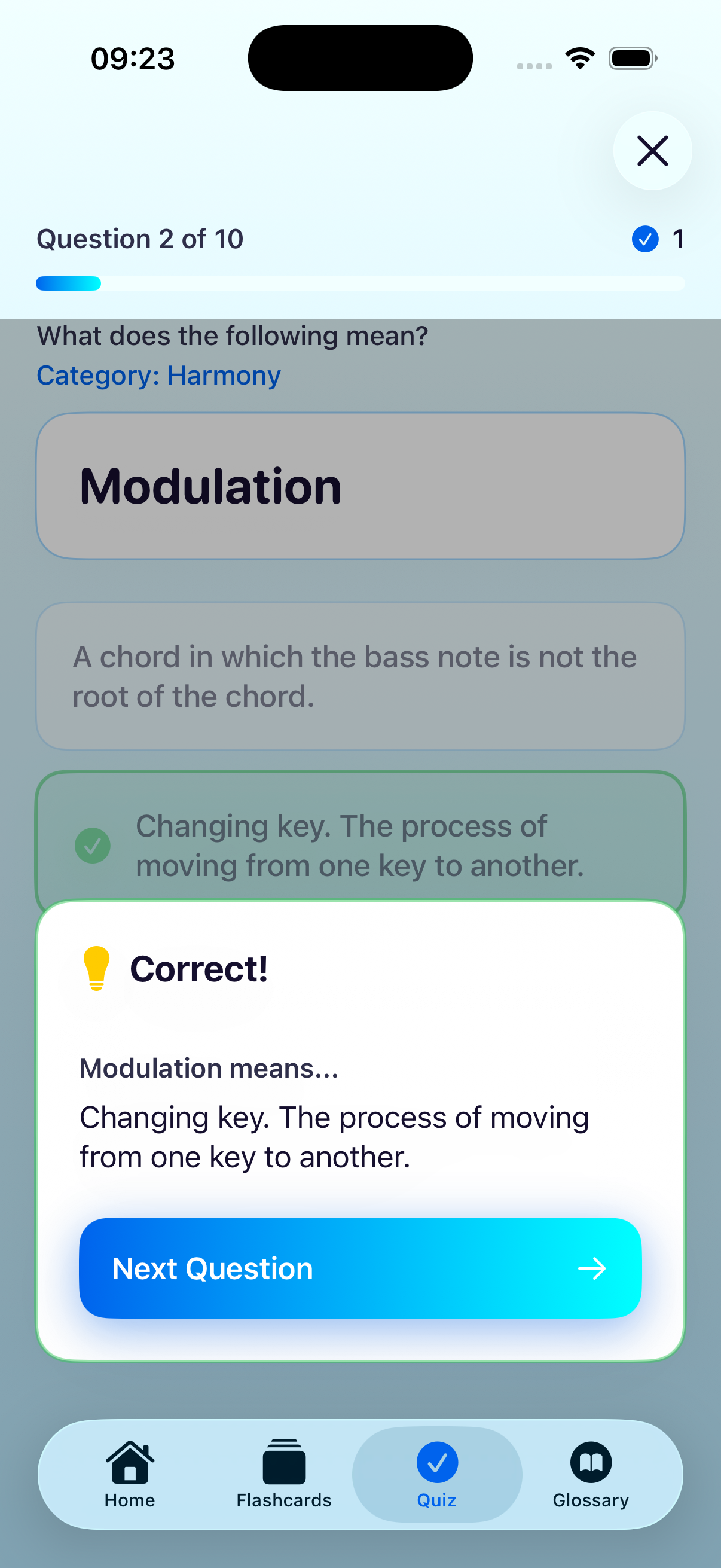 Quiz with answer revealed